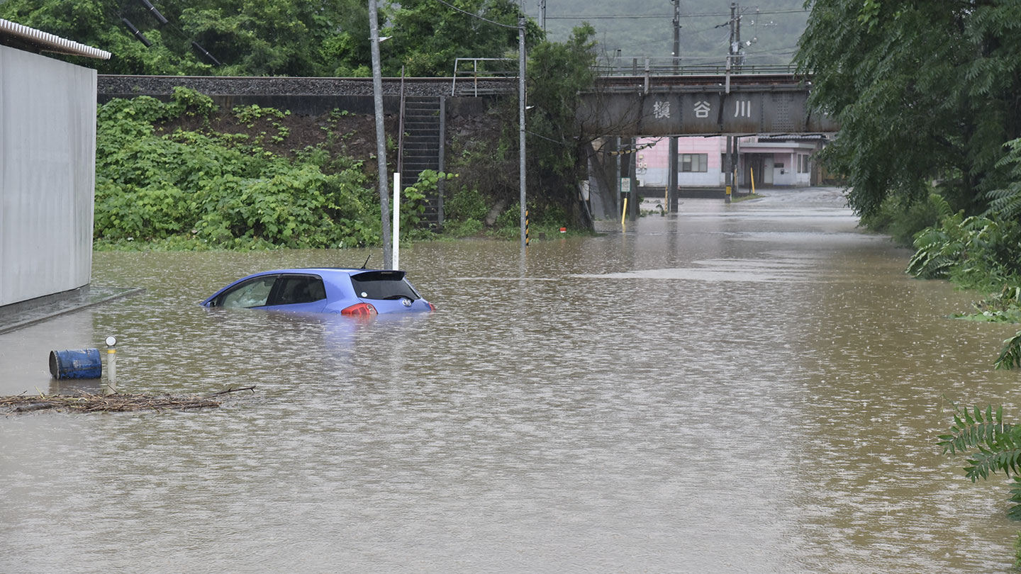 西日本豪雨により浸水や暴風被害を受けた総社市内の様子（画像提供：総社市 危機管理課）