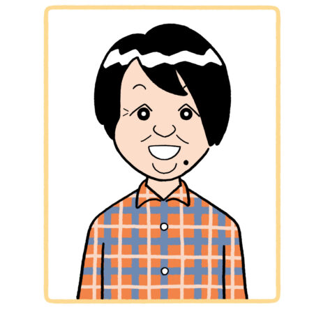 チェックのシャツを着た女性のイラスト