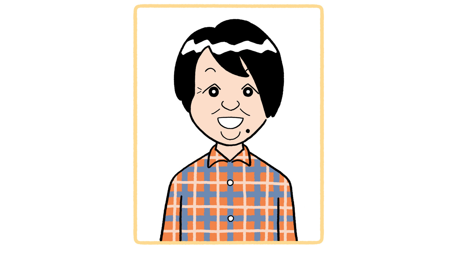 チェックのシャツを着た女性のイラスト