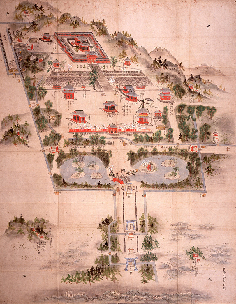 鶴岡八幡宮全体を俯瞰した絵図